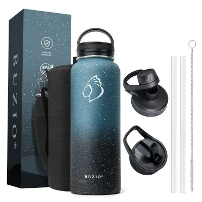 Buzio Trio Series Water Bottle with 3 Lids and Sleeve 1.2L -  Starry Crush